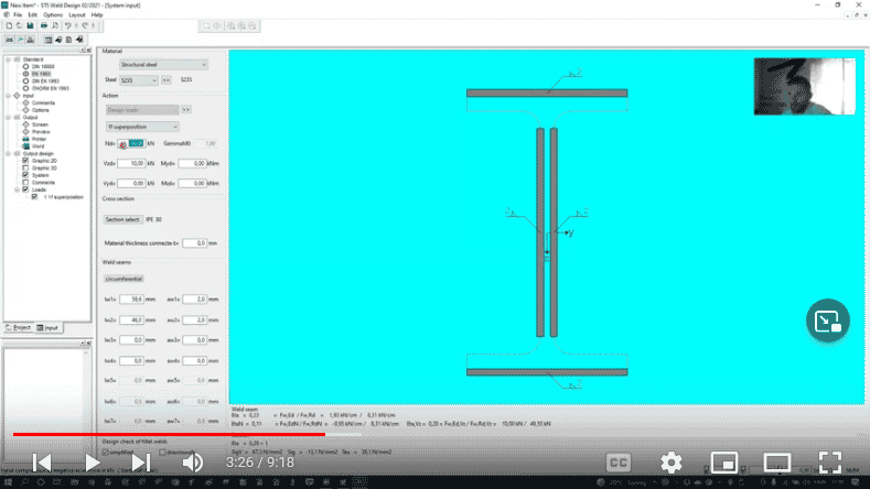 FRILO: Hegesztési varrat méretező és ellenőrző modul (ST5)